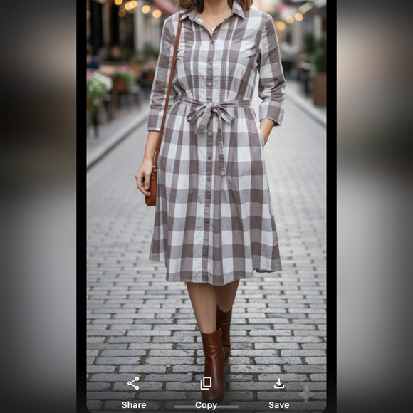 Boden gingham belted button up dress Modest Office Wear Cottagecore Modest - Picture 1 of 8